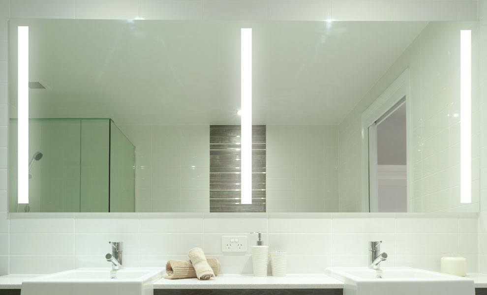 bathroom lighted mirror with led lights - clearlight designs